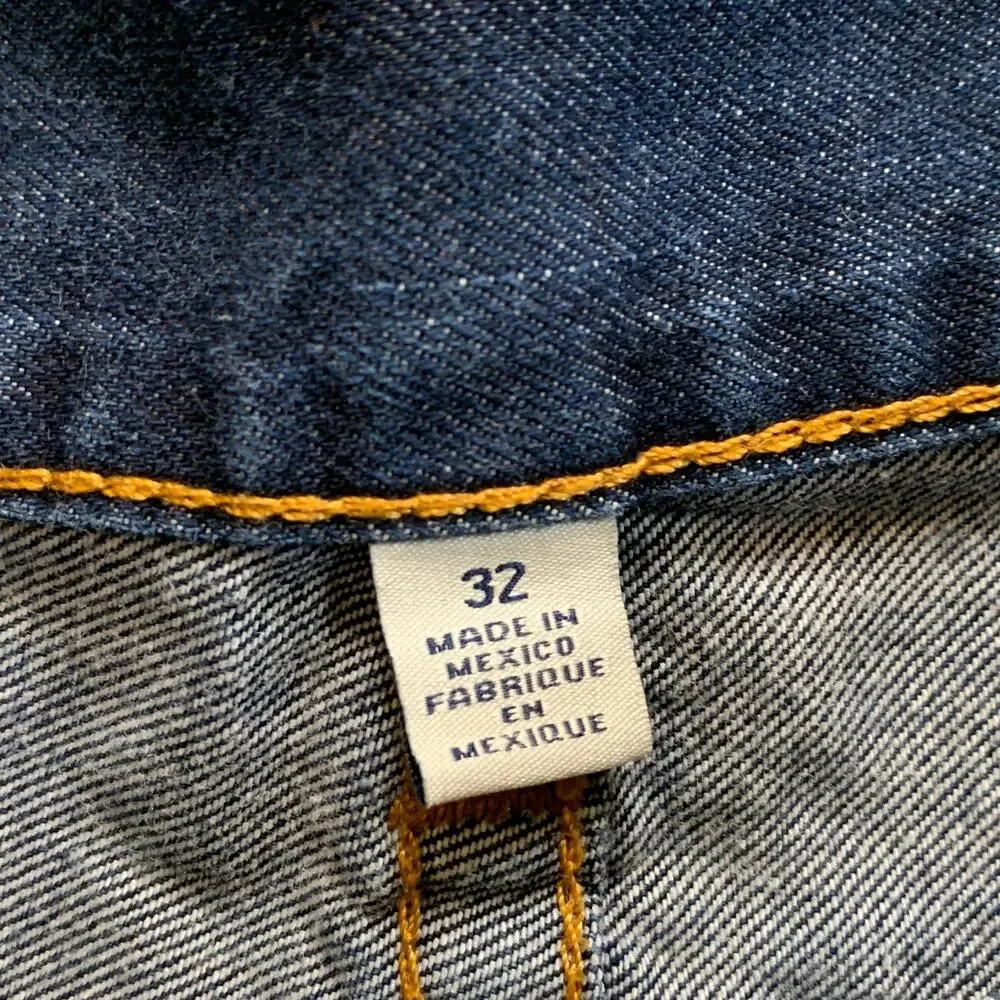True Religion Jeans Mens 32 Denim Straight Leg Flap Pocket Dark Wash Cotton
